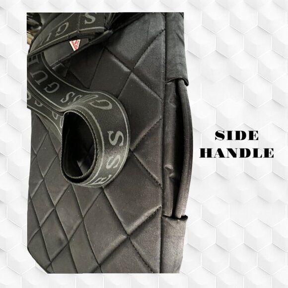 Guess Black Laptop Bag with Quilted Texture and Adjustable Strap - Picture 8 of 10